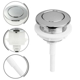 38mm Single Flush Toilet Push Buttons (1-Pack) – Chrome ABS Replacement Kit, Universal Fit for Most Toilet Cisterns, Easy Install, Durable & Rust-Resistant