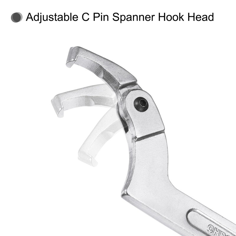 sourcing map 3/4-2"(19-51mm) 2-4 3/4"(51-121mm) C Spanner Wrench Adjustable Round