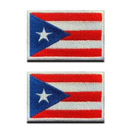 2 parches regulares de la bandera de Puerto Rico, bordado táctico, emblema de Puerto Rico, parche militar con cierre de gancho y bucle para sombreros, mochila, chaquetas, ropa, chaleco uniforme, equipo