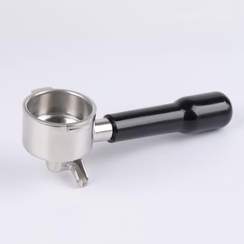 Portafilter 51 mm 2 ears with double spout for Delonghi ECP31.21 ECP33.21 ECP35.31 ECOV311 with stainless steel filter holder and ABS handle