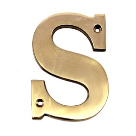 esplanade Brass House Hotel Door Name - Wall Door Plaque Alphabet Letter "S" - 4" Inches