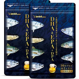 シードコムス DHA & EPA + DPA サプリメント 6種類の青魚成分 サーモンオイル 天然のアスタキサンチン含有 美容 健康 ダイエット サプリ (約6ヶ月分 180粒)