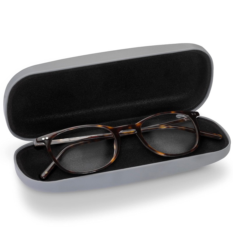 TOPSIDE Hardcase Soft Touch Glasses Case with Microfibre Cloth, gray