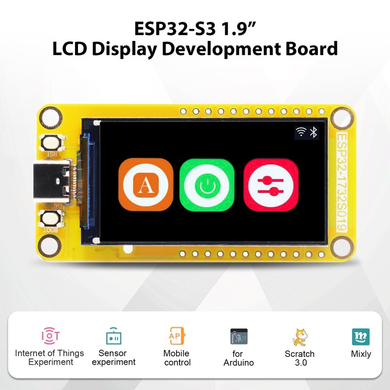 ESP32-S3 Development Board with 1.9 Inch Screen LVGL AYWHP 170