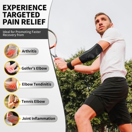 CAMBIVO Elbow Brace for Tendonitis and Tennis Elbow with Gel Pad and Dual Stabilizers, 2 Pack Arm Sleeves for Women & Men, Elbow Compression Sleeve for Golfer's Elbow, Weightlifting