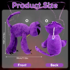 Dekewe Smiling Plush Toys, 30 cm Plush Toy, Horror Monster Plush Scary Purple Plush Toy, New Anime Critters Plush Toy, Boys Girls Children Christmas Birthday Gift