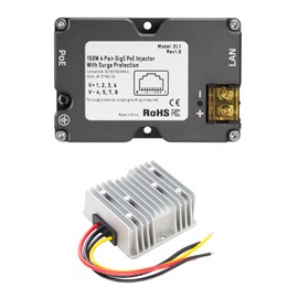 150W DC 48‑57V GigE PoE Injector with ABS Surge ESD Safety DC Boost Converter 12V to 48V for Dish V2
