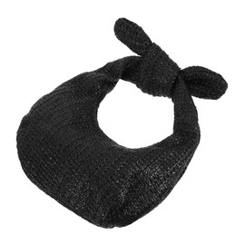 BESPORTBLE Black Straw Clutch Handbag with Bow Durable Handwoven Beach Purse for Women Summer Vacation Party Crescent Tote