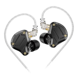 KZ ZS10 PRO 2 in Ear Monitor Headphones with 4-Level Tuning Switch, 1DD+4BA Hybrid Gaming Earbuds, HiFi Audiophile IEM Earphones, Studio-Grade Sound for Musicians/Stage Monitoring (Black Without Mic)