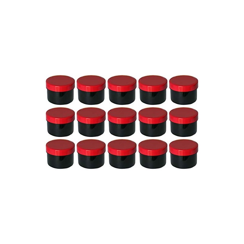 15 Ointment Containers, Cream Jars, Flat Black, 35 ml Content
