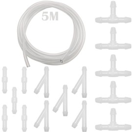 CTRICALVER Wischwasserschlauch Reparaturset, mit 5M Universal Scheibenwaschanlage Schlauch, Automotive Schlauch, mit 15 Stücke weiße Schlauchverbinder