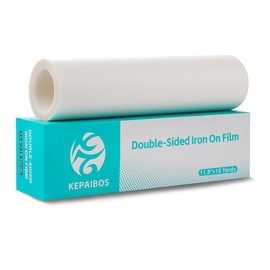 KOPAIBOS Double-Sided Iron-On Adhesive Film for Sewing & Crafts, 11.8 Inches x 10 Yards, Medium Weight, Elastic Fusible Interfacing with Backing Paper, Heat Bond Fabric Glue for Applique & Hemming