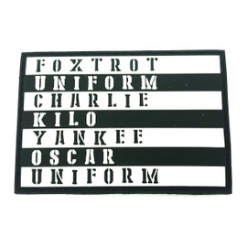 Foxtrot Uniform Charlie Kilo Yankee Oscar Uniform PVC Airsoft Paintball Velcro Patch Patch