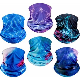 6 Pack Neck Gaiter Elastic Balaclavas Face Mask Versatle Bandana for Men Women - Color: Multicolored 6 Pack