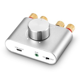 Nobsound NS-01G Pro Power Amplifier Bluetooth 5.0 100W Amplifier Speaker with HiFi Audio Power (Silver)
