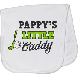inktastic Pappys Little Caddy with Golf Club and Ball Baby Burp Cloth White 2c5d2