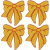 CABODYALS 6Pcs Yellow Bow Patches Iron On Baseball Pattern Embroidered