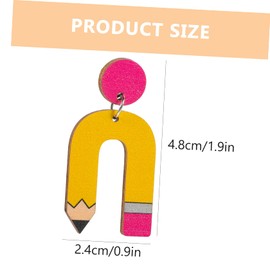 FOMIYES 1 Pair Wooden Teacher Earrings for Women Creative Rainbow Pencil Design Lightweight Geometric Dangle Earrings present for Teacher Appreciation Day Reusable Safe to Wear