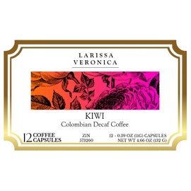 Kiwi Colombian Decaf Coffee (Single Serve K-Cup Pods) (Gourmet, Naturally Flavored, Whole Coffee Beans) (12 pods, ZIN: 573260) - 3 Pack