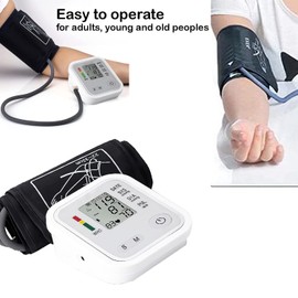 Blood Pressure Monitor Machine, Upper Arm Digital Blood Pressure Machine Kit & Heart Rate Monitors Accurate Automatic Voice BP Machines with Cuff & Irregular Heartbeat Detector for Home Use (White)