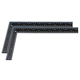 Driak Black 2pc Metal L Shaped Metric Square Carpenter Square 0-30cm 0-20cm Measuring Range Metal Framing Square Square Ruler for Accurate Cutting, Trimming, Slicing and Measuring