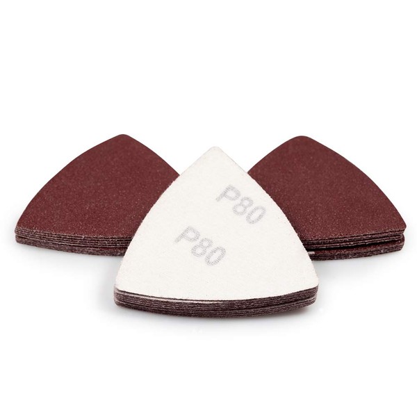SPEEDWOX 30 Pcs 80 Grit Triangle Sandpaper Hook & Loop