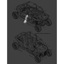 Polaris RZR Door Decal, Rear, Front, Left, Genuine OEM Part 7184595, Qty 1