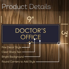 Doctor's Office - Laser Engraved Sign - 3"x9" - .050 Black and Gold Plastic