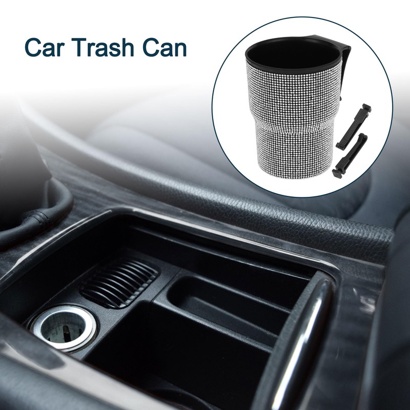 TUCKBOLD Car Trash Can Portable Seat Back Trash Bin White