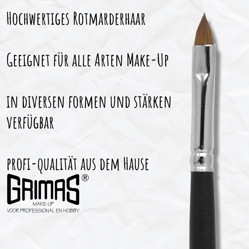 Grimas Professional make-up brush, red sable M4, flat, 4 mm