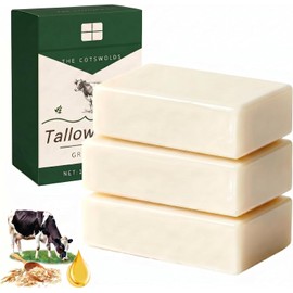 Tallow Soap Multipack, Natural, Nourishing & Moisturising, 100% Toxin-Free, for Skin, Body, Hair & Shaving, 3 x 100g