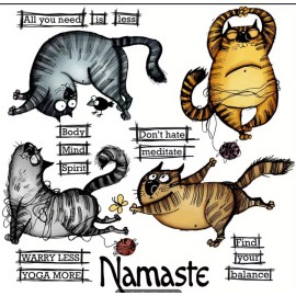 Stampers Anonymous Nameste Cats Clear Cling Stamps
