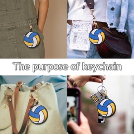 Volleyball Coin Pouch Bag Keychain Data Cable Storage Box With Zipper Earphone Case Holder Pouch Volleyball Keychains Wireless Earbuds Case Holder Keychain for Team Players
