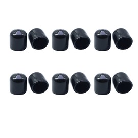 Acocony 1/2 Inch Rubber Cap Round 0.5 inch Rubber End Caps PVC Flexible Protector Plastic Plugs for Round Holes Black Pack of 12