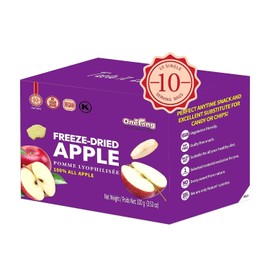 ONETANG Freeze-Dried Fruit Apple Chips, 10 Pack Single-Serve Pack, Non GMO, Kosher, No Add Sugar, Gluten free, Vegan, Holiday Gifts, Healthy Snack 0.35 Ounce