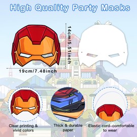 Children's Party Masks, 12 Pieces Hero Mask, Super Cosplay Party Masks, Cartoon Mask, Hero Mask for Children, Role Play, Adults, Children, Party, Masquerade, Party Bags, Children's Birthday Party