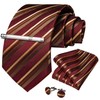 DiBanGu Mens Striped Tie Silk Woven Necktie and Pocket Square