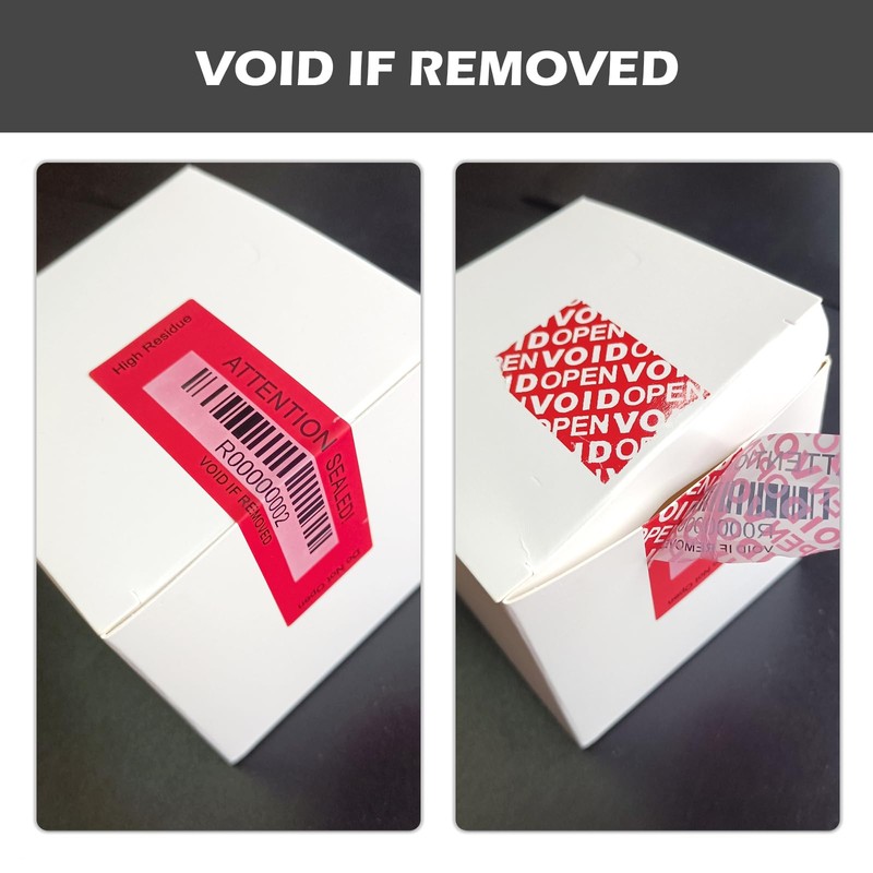 120 pcs Tamper Evident Label Sticker with Bar Code Security