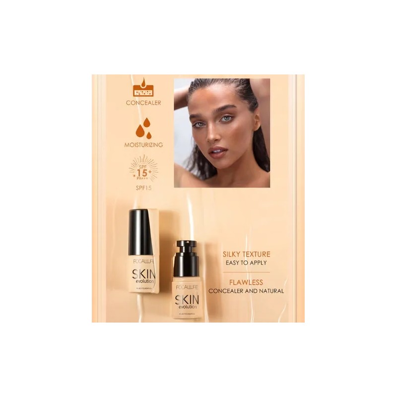 Focallure Skin Evolution Base Líquida + Corrector 2 Piezas