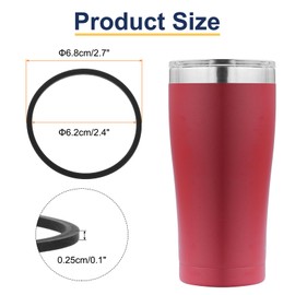 uxcell 16oz or 20oz Replacement Rubber Lid Seals, 6 Pcs 2.4" Diameter O Shaped Resealable Lid Gaskets for Stainless Steel Insulated Tumbler Mugs Cups Vacuum, Black