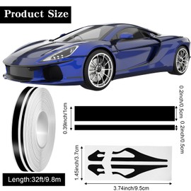 YBEATY 2 PCS Car Pinstripe Tape Black Vinyl Pinstripe Decals Pinstriping Automotive Tape DIY Car Body Side Stripes Auto Striping DecalsDecorations for Racing Motorcycle Door Home Musical Instrument