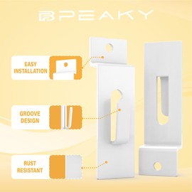 BFPeaky 24-PC Slatwall Utility Notch Hooks, Powder-Coated, Slat Wall Hanging Hooks, Slatwall Accessories, Display Hooks for Photo Frame, Painting, Arts (White)