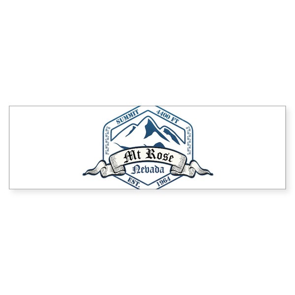 CafePress MT Rose Ski Resort Nevada Bumper Sticker 10"x3" Rectangle