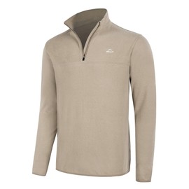 Willit Men's Fleece Pullover Winter Shirts Long Sleeve Quarter Zip Cold Weather Golf Hiking Casual Warm Shirts Milky Tea XL