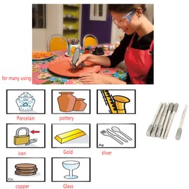 Preamer 1/8" Shank Diamond Coated Cylindrical Grinding Mounted Point Bits Burrs Fits Dremel Type Rotary Tool 4 mm Head 10 pcs