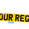 TAPORT® BLUE ELVIS TXT WHITE CAR REGISTRATION HOLDER FOR ANY