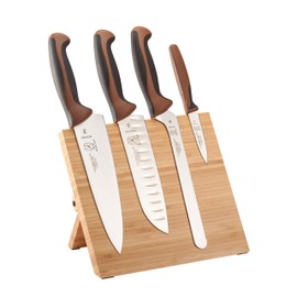 Mercer Culinary Millennia Colors 5-Piece Magnetic Board Set with Chocolate Handles, Bamboo