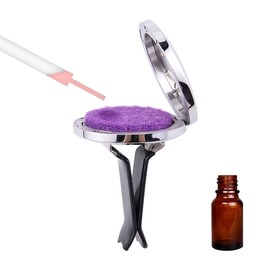 Aromabug Jumbo Size (Jumbo Skull) 38mm (1-1/2 in Dia.) Car Aromatherapy Essential Oil Diffuser Stainless Steel Locket Air Freshener with Vent Clip 7 Pads 1 Oil Included