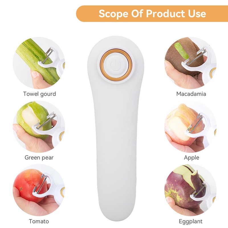 Electric Potato Peeler, Handheld Vegetable Peeler Set with 3 Interchangeable