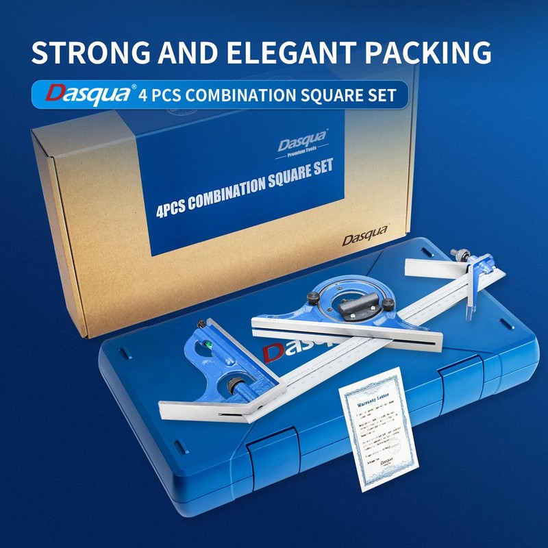 Dasqua 1012-2020 4 Piece Combination Square Set with 12" 4R